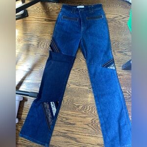 Coach Fabric pattern flared jeans